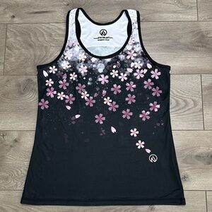 INKnBURN Pink Sakura Singlet Running‎ Training Tank Black Pink Size Large